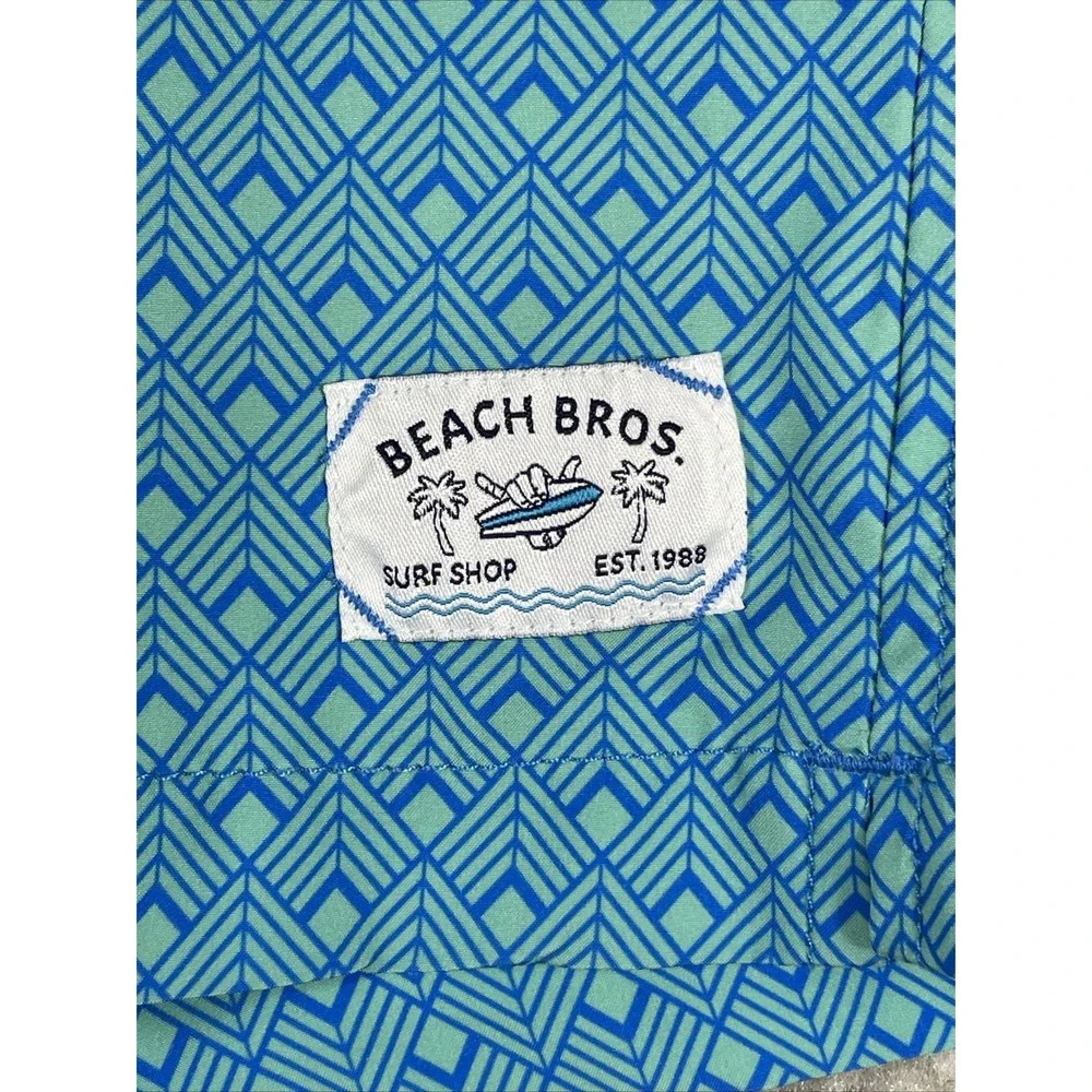 Beach‎ Bros Swim Trunks Mens Size Extra Large Blue Beach Pool Summer Vacation